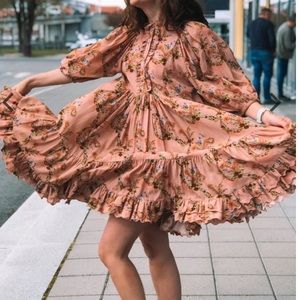 NWOT BYTIMO Dobby Ruffle Puff Sleeve Dress